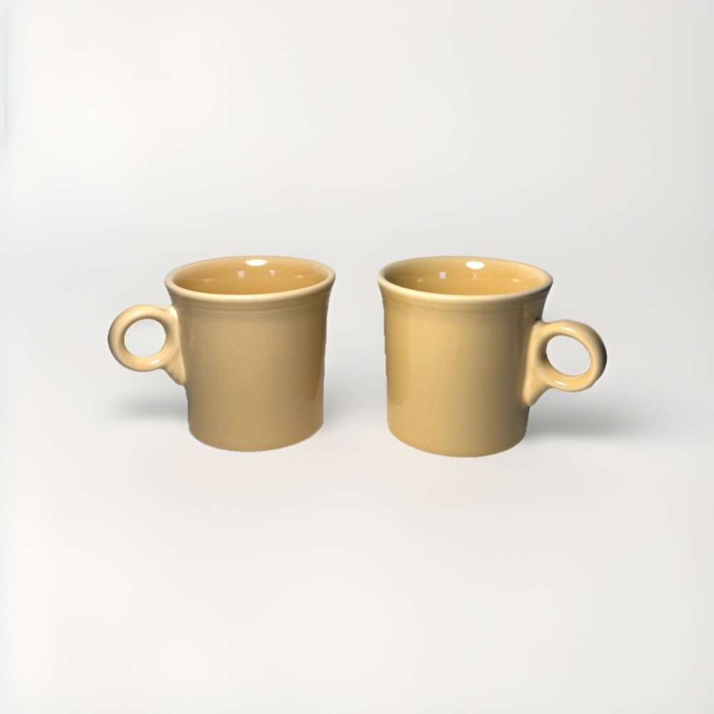 Fiesta HLC Pale Yellow Mugs 8oz. Made in USA (2) Fiesta Ware